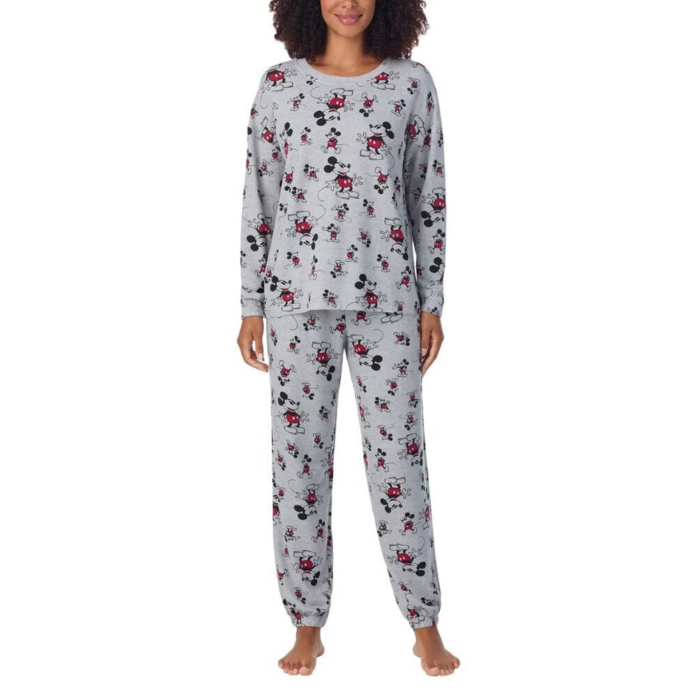 Disney Mickey Mouse Lounge Set Womens 2 Piece Pajama Set Soft Comfy - Picture 2 of 9